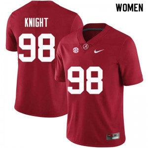 Women Preston Knight Crimson Bama Football #98 Jersey 617977-739