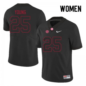 Women Richard Young Black Bama Football #25 Jersey 826760-764