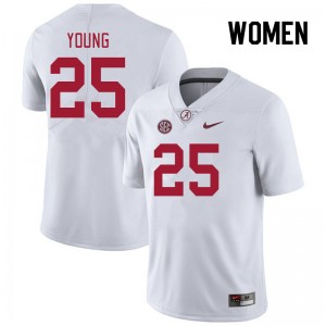 Women Richard Young White Bama Football #25 Jersey 591458-771