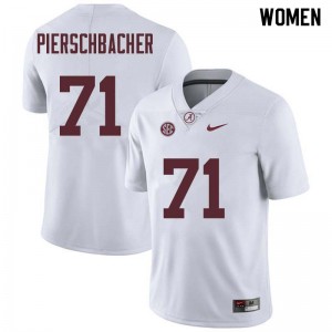 Women Ross Pierschbacher White Bama Football #71 Jersey 107612-221