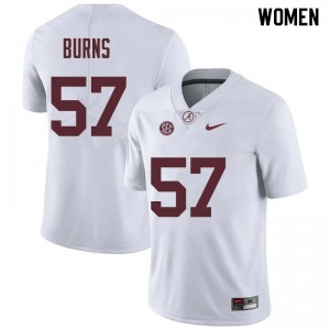 Women Ryan Burns White University of Alabama Football #57 Jersey 246884-495
