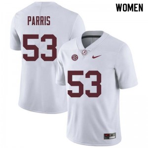 Women Ryan Parris White Alabama Football #53 Jersey 545657-644