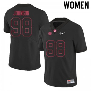 Women Sam Johnson Black Alabama Football #98 Jersey 911904-255