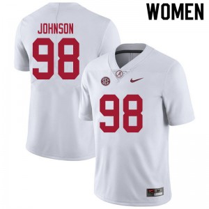 Women Sam Johnson White Bama Football #98 Jersey 918679-583