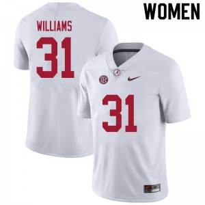 Women Shatarius Williams White Bama Football #31 Jersey 917957-848