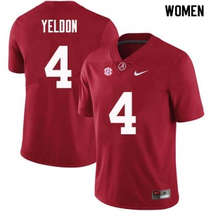 Women T.J. Yeldon Crimson University of Alabama Football #4 Jersey 757698-653