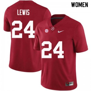 Women Terrell Lewis Crimson Bama Football #24 Jersey 462457-712