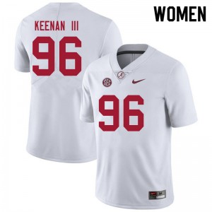 Women Tim Keenan III White Bama Football #96 Jersey 468092-292