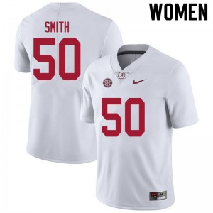Women Tim Smith White Bama Football #50 Jersey 137271-293