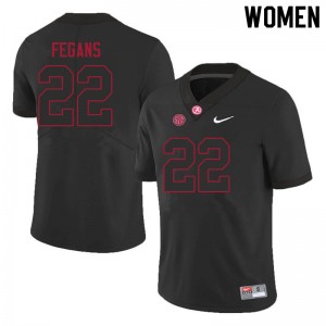 Women Tre'Quon Fegans Black University of Alabama Football #22 Jersey 411950-185