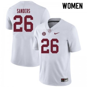Women Trey Sanders White University of Alabama Football #26 Jersey 192097-882