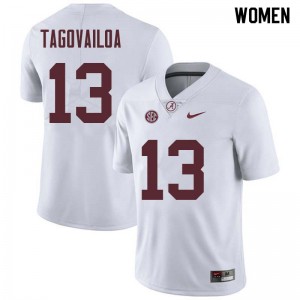 Women Tua Tagovailoa White Bama Football #13 Jersey 501730-222