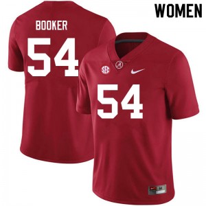 Women Tyler Booker Crimson University of Alabama Football #54 Jersey 215818-772