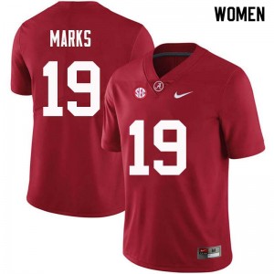 Women Xavian Marks Crimson Alabama Crimson Tide Football #19 Jersey 328104-563