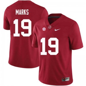 Men Xavian Marks Crimson University of Alabama Football #19 Jersey 845212-419