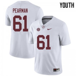 Youth Alex Pearman White Bama Football #61 Jersey 712448-619