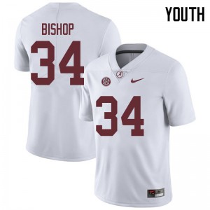 Youth Brandon Bishop White Alabama Football #34 Jersey 470874-228