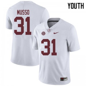 Youth Bryce Musso White Alabama Crimson Tide Football #31 Jersey 425741-152