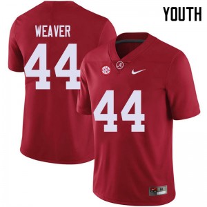 Youth Cole Weaver Red University of Alabama Football #44 Jersey 171305-854