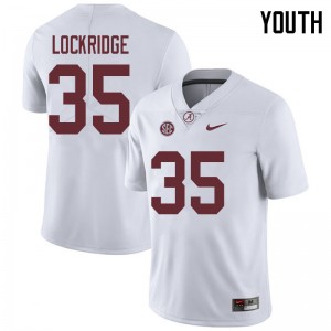 Youth De'Marquise Lockridge White University of Alabama Football #35 Jersey 197559-763