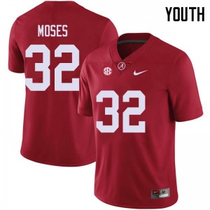 Youth Dylan Moses Red University of Alabama Football #32 Jersey 967864-240