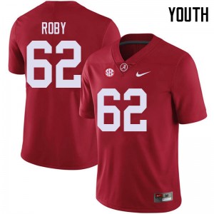 Youth Jackson Roby Red Bama Football #62 Jersey 528732-649