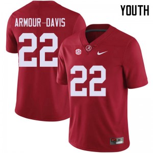 Youth Jalyn Armour-Davis Red Bama Football #22 Jersey 869589-917