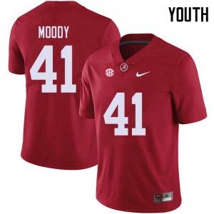 Youth Jaylen Moody Red University of Alabama Football #41 Jersey 562482-763