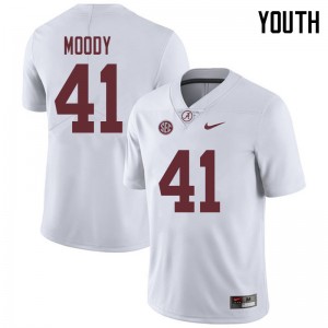 Youth Jaylen Moody White University of Alabama Football #41 Jersey 785570-636
