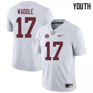 Youth Jaylen Waddle White Bama Football #17 Jersey 191102-234