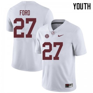 Youth Jerome Ford White University of Alabama Football #27 Jersey 978510-568