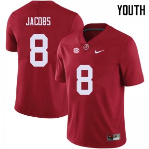 Youth Josh Jacobs Red Alabama Football #8 Jersey 623845-110