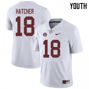 Youth Layne Hatcher White Alabama Football #18 Jersey 688136-214
