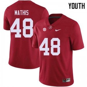 Youth Phidarian Mathis Red Alabama Football #48 Jersey 107725-270