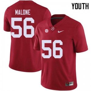Youth Preston Malone Red Alabama Football #56 Jersey 264436-265