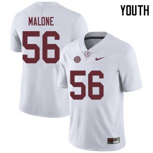 Youth Preston Malone White Bama Football #56 Jersey 327043-793