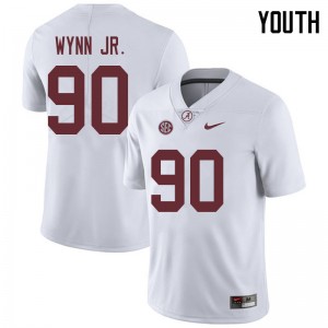Youth Stephon Wynn Jr. White Alabama Crimson Tide Football #90 Jersey 477107-972