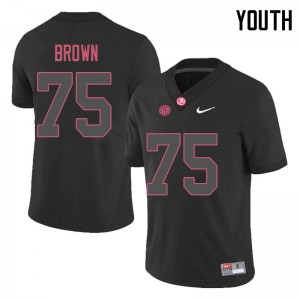 Youth Tommy Brown Black University of Alabama Football #75 Jersey 445638-377