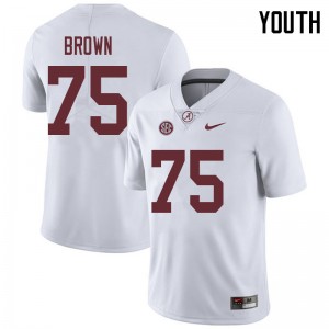 Youth Tommy Brown White Bama Football #75 Jersey 630001-277