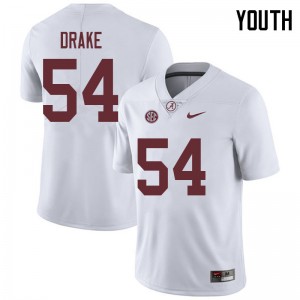 Youth Trae Drake White Bama Football #54 Jersey 316232-878