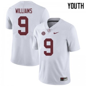 Youth Xavier Williams White Bama Football #9 Jersey 199555-333