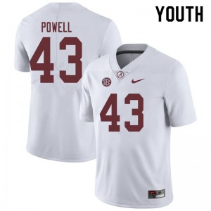 Youth Daniel Powell White Bama Football #43 Jersey 908878-570