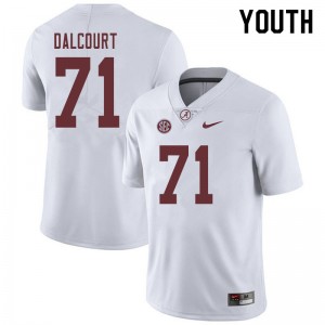 Youth Darrian Dalcourt White Bama Football #71 Jersey 291236-723