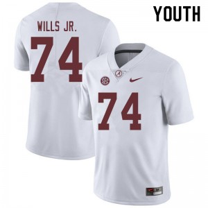 Youth Jedrick Wills Jr. White Alabama Crimson Tide Football #74 Jersey 800748-556