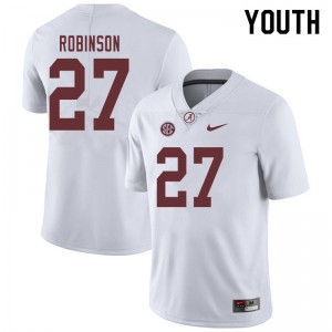 Youth Joshua Robinson White Bama Football #27 Jersey 222242-256