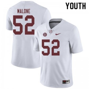 Youth Preston Malone White Bama Football #52 Jersey 359316-951