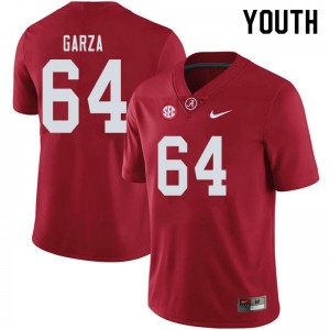 Youth Rowdy Garza Crimson Bama Football #64 Jersey 257598-966