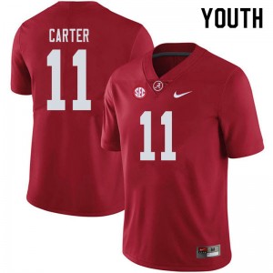 Youth Scooby Carter Crimson Bama Football #11 Jersey 721069-286