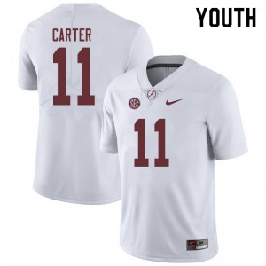 Youth Scooby Carter White Alabama Crimson Tide Football #11 Jersey 153360-197