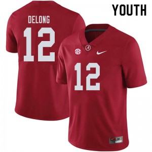Youth Skyler DeLong Crimson Bama Football #12 Jersey 610090-510